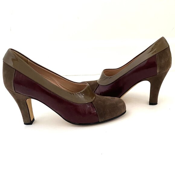 Anyi Lu Pumps Suede Patent Leather Made in Italy - Picture 2 of 15